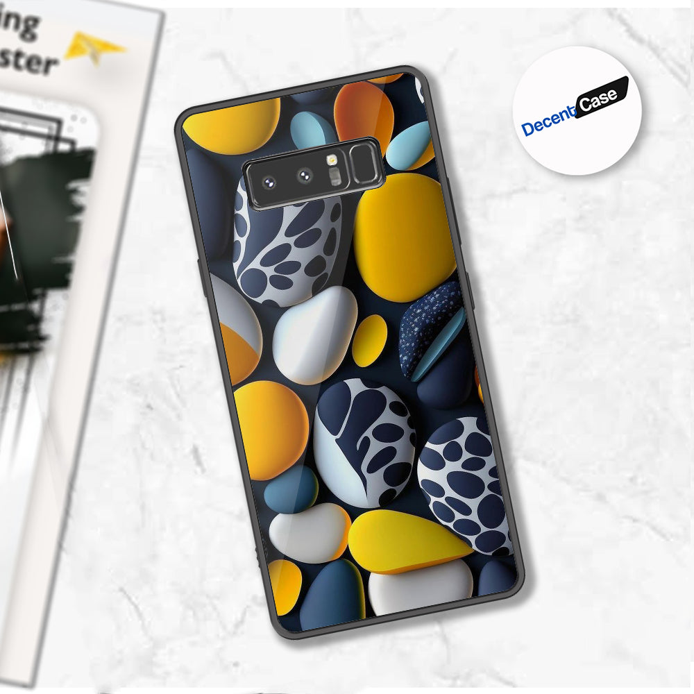 Samsung Galaxy Note 8 Cover - 3D Pebble Design - HQ Ultra Shine Premium Metal Phone Case