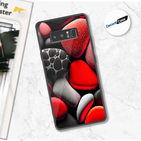 Samsung Galaxy Note 8 Cover - 3D Pebble Design - HQ Ultra Shine Premium Metal Phone Case