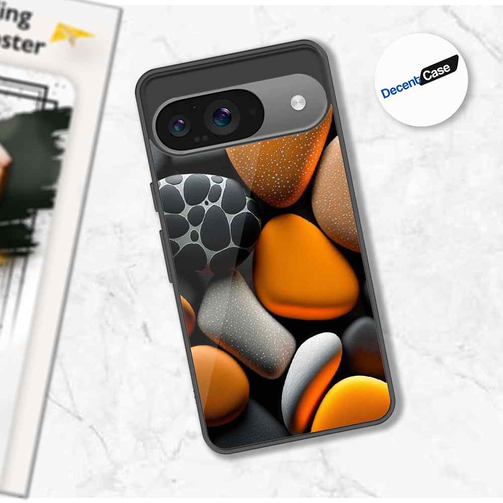Google Pixel 9 Cover - 3D Pebble Design - HQ Ultra Shine Premium Metal Phone Case