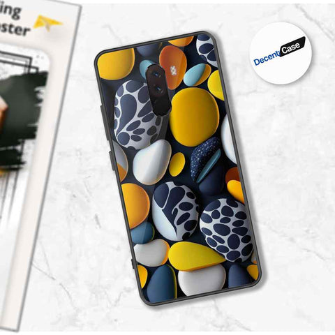 Xiaomi Pocophone F1 Cover - 3D Pebble Design - HQ Ultra Shine Premium Metal Phone Case