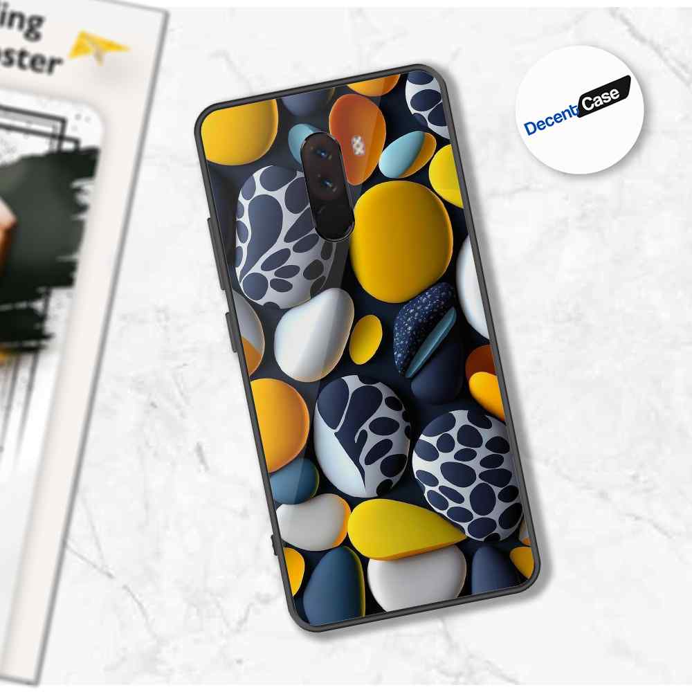 Xiaomi Pocophone F1 Cover - 3D Pebble Design - HQ Ultra Shine Premium Metal Phone Case