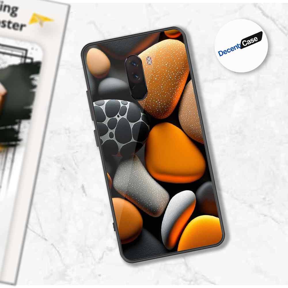 Xiaomi Pocophone F1 Cover - 3D Pebble Design - HQ Ultra Shine Premium Metal Phone Case