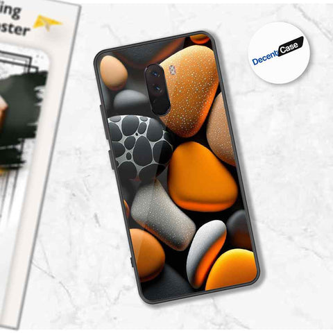 Xiaomi Pocophone F1 Cover - 3D Pebble Design - HQ Ultra Shine Premium Metal Phone Case