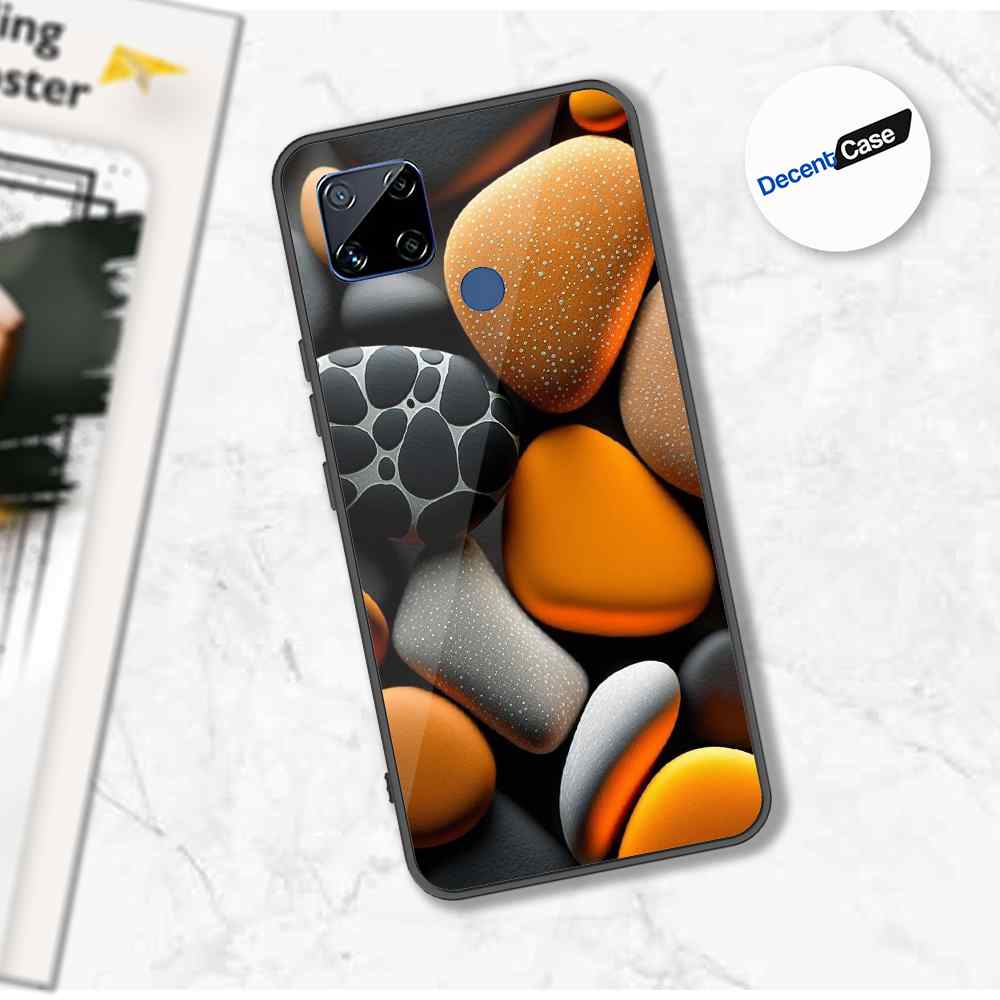 Realme C15 Cover - 3D Pebble Design - HQ Ultra Shine Premium Metal Phone Case