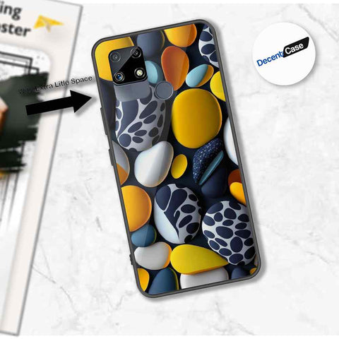 Realme C25 Cover - 3D Pebble Design - HQ Ultra Shine Premium Metal Phone Case