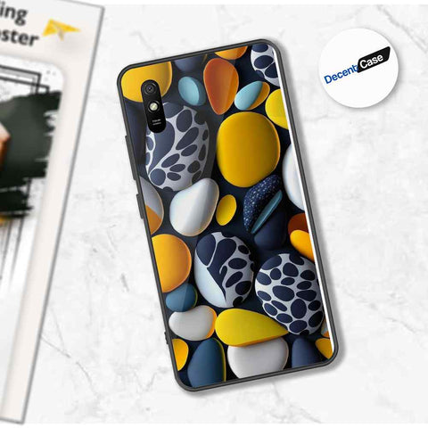 Xiaomi Redmi 9A Cover - 3D Pebble Design - HQ Ultra Shine Premium Metal Phone Case