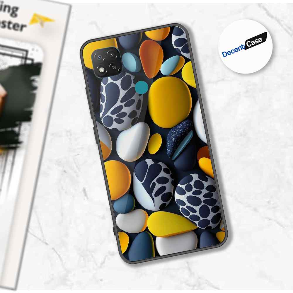 Xiaomi Redmi 9C Cover - 3D Pebble Design - HQ Ultra Shine Premium Metal Phone Case