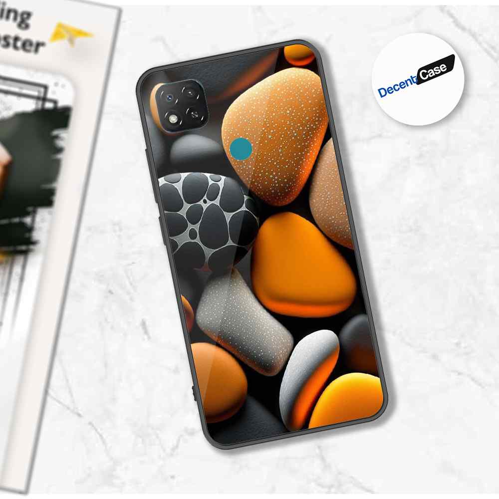 Xiaomi Redmi 9C Cover - 3D Pebble Design - HQ Ultra Shine Premium Metal Phone Case