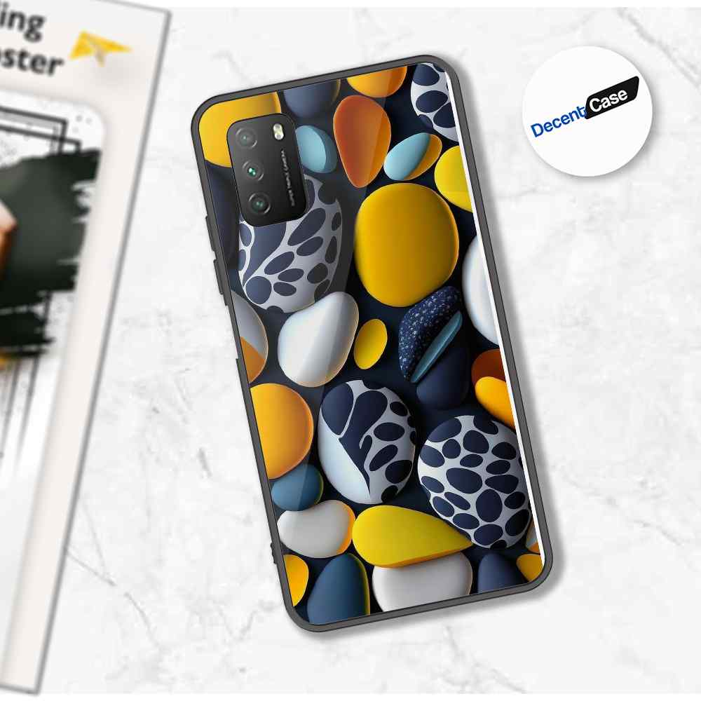 Xiaomi Redmi 9T Cover - 3D Pebble Design - HQ Ultra Shine Premium Metal Phone Case