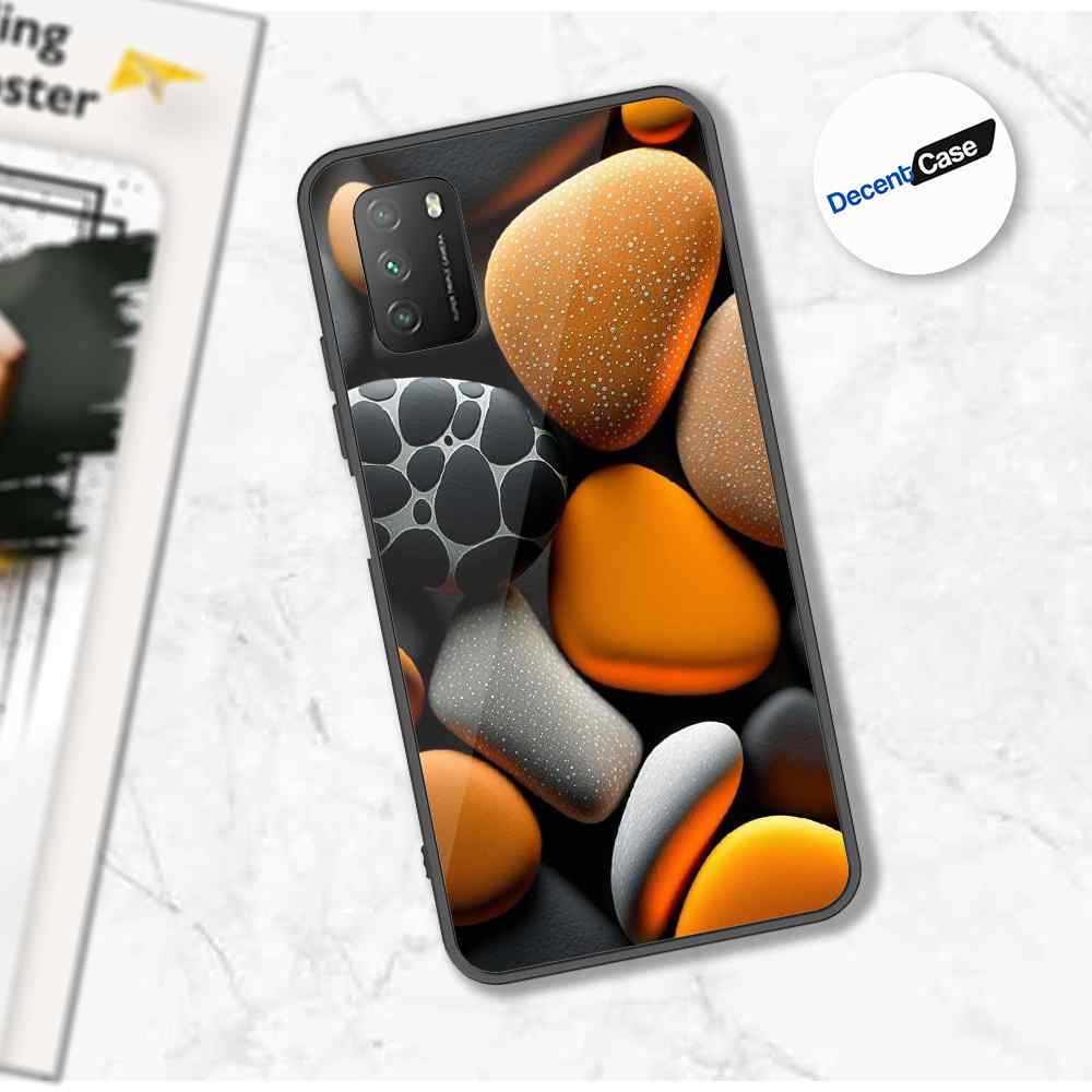 Xiaomi Redmi 9T Cover - 3D Pebble Design - HQ Ultra Shine Premium Metal Phone Case