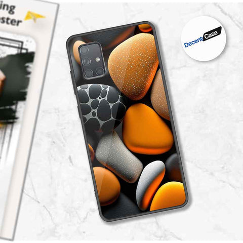 Samsung Galaxy A71 Cover - 3D Pebble Design - HQ Ultra Shine Premium Metal Phone Case