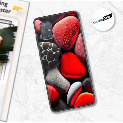 Samsung Galaxy A71 Cover - 3D Pebble Design - HQ Ultra Shine Premium Metal Phone Case