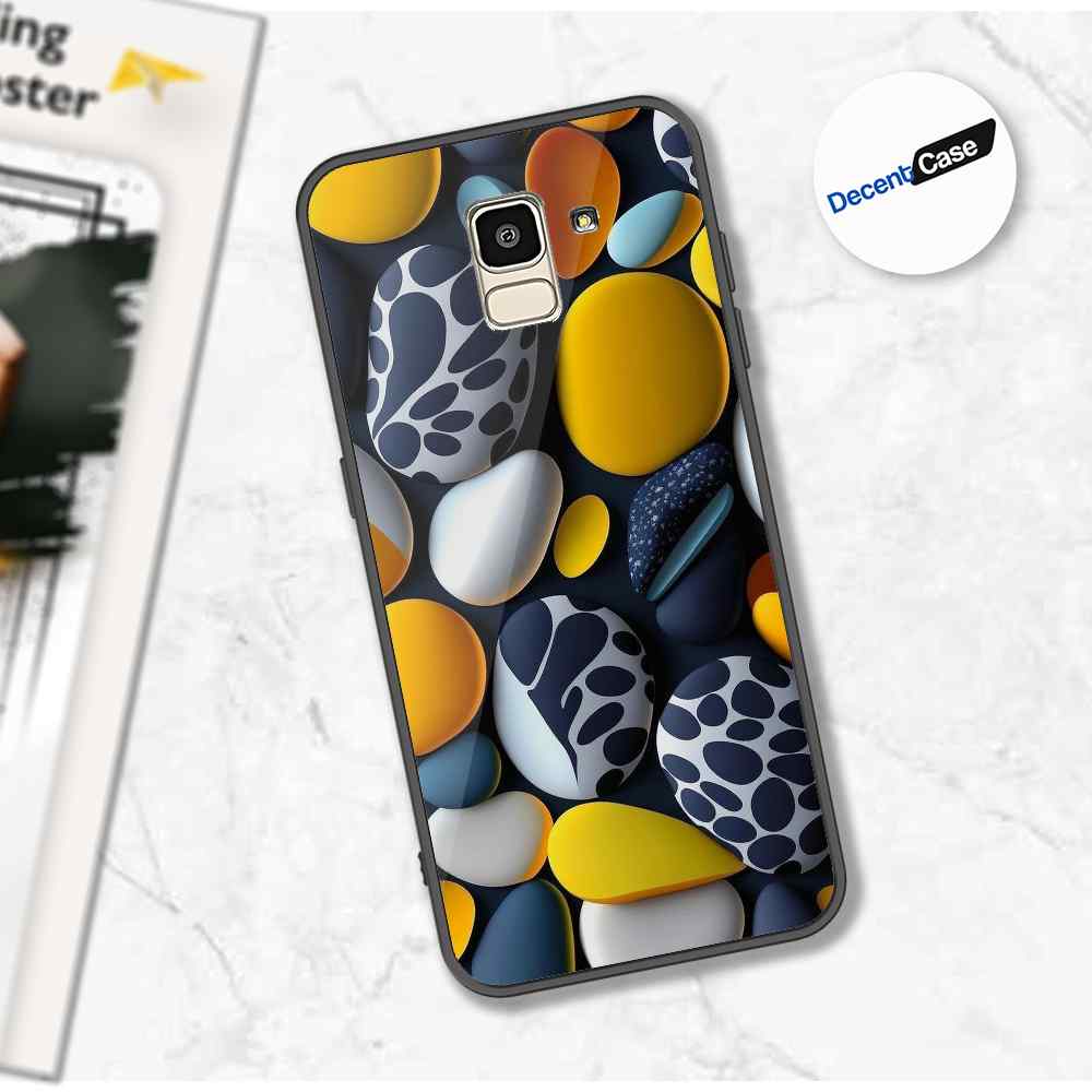 Samsung Galaxy J6 2018 Cover - 3D Pebble Design - HQ Ultra Shine Premium Metal Phone Case
