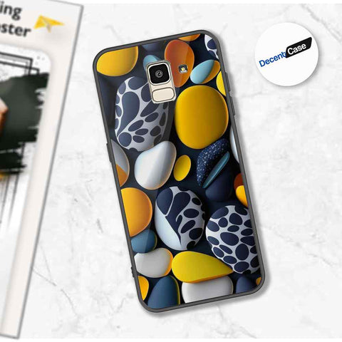 Samsung Galaxy On6 2018 Cover - 3D Pebble Design - HQ Ultra Shine Premium Metal Phone Case