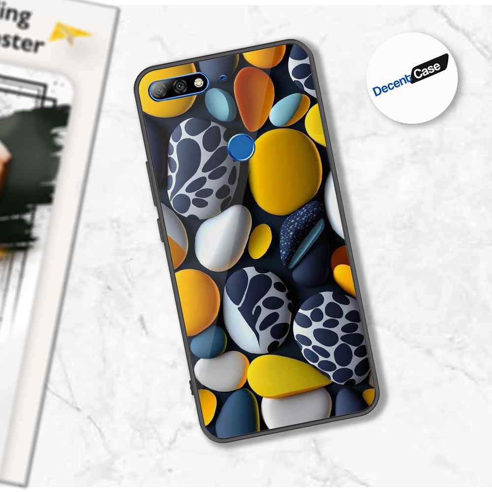 Huawei Y7 Prime 2018 / Y7 2018 Cover - 3D Pebble Design - HQ Ultra Shine Premium Metal Phone Case