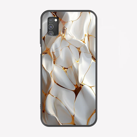 Samsung Galaxy A02s Cover - Luxury Gold Marble Series - Premium Printed Metal soft Bumper shock Proof Case