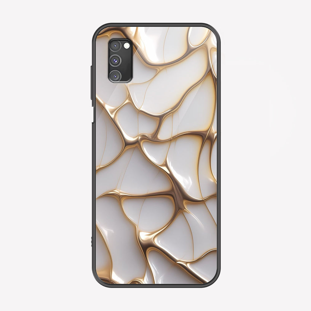 Samsung Galaxy A03s Cover - Luxury Gold Marble Series - Premium Printed Metal soft Bumper shock Proof Case