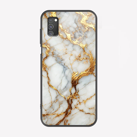 Samsung Galaxy A03s Cover - Luxury Gold Marble Series - Premium Printed Metal soft Bumper shock Proof Case