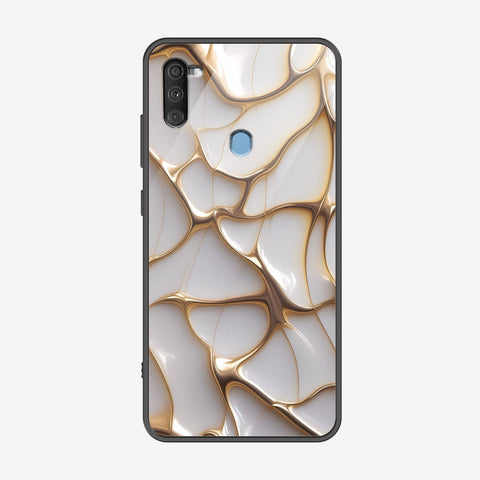 Samsung Galaxy A10s Cover - Luxury Gold Marble Series - Premium Printed Metal soft Bumper shock Proof Case