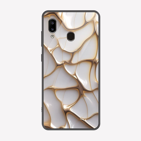 Samsung Galaxy A30 Cover - Luxury Gold Marble Series - Premium Printed Metal soft Bumper shock Proof Case