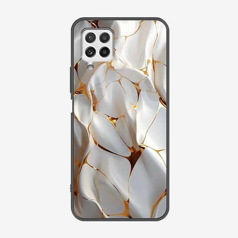 Samsung Galaxy A22 Cover - Luxury Gold Marble Series - Premium Printed Metal soft Bumper shock Proof Case
