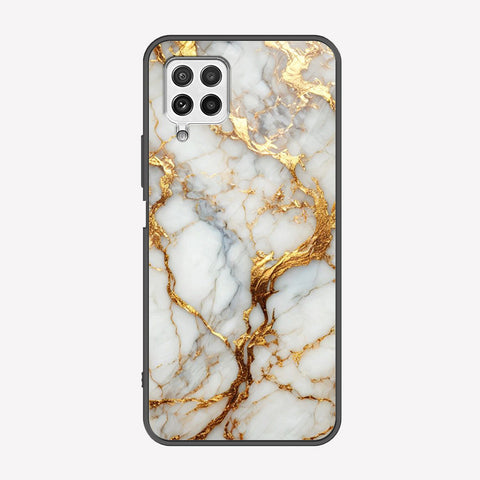 Samsung Galaxy A22 Cover - Luxury Gold Marble Series - Premium Printed Metal soft Bumper shock Proof Case