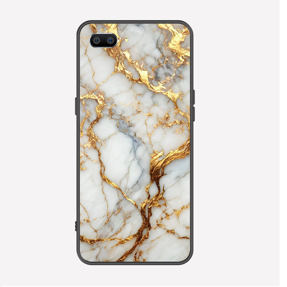 Realme C1 Cover - Luxury Gold Marble Series - Premium Printed Metal soft Bumper shock Proof Case