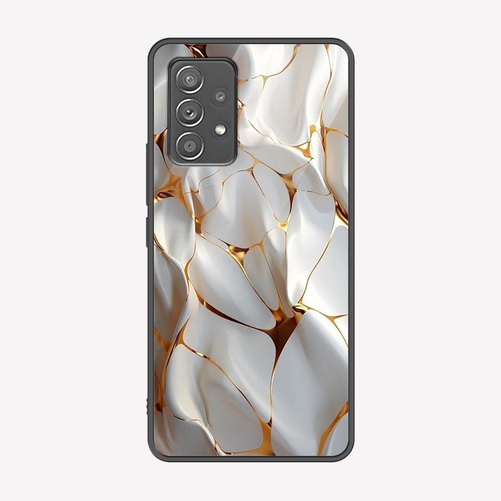 Samsung Galaxy A53 5G Cover - Luxury Gold Marble Series - Premium Printed Metal soft Bumper shock Proof Case