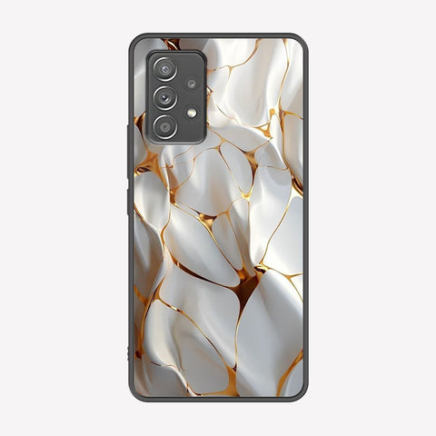 Samsung Galaxy A53 5G Cover - Luxury Gold Marble Series - Premium Printed Metal soft Bumper shock Proof Case