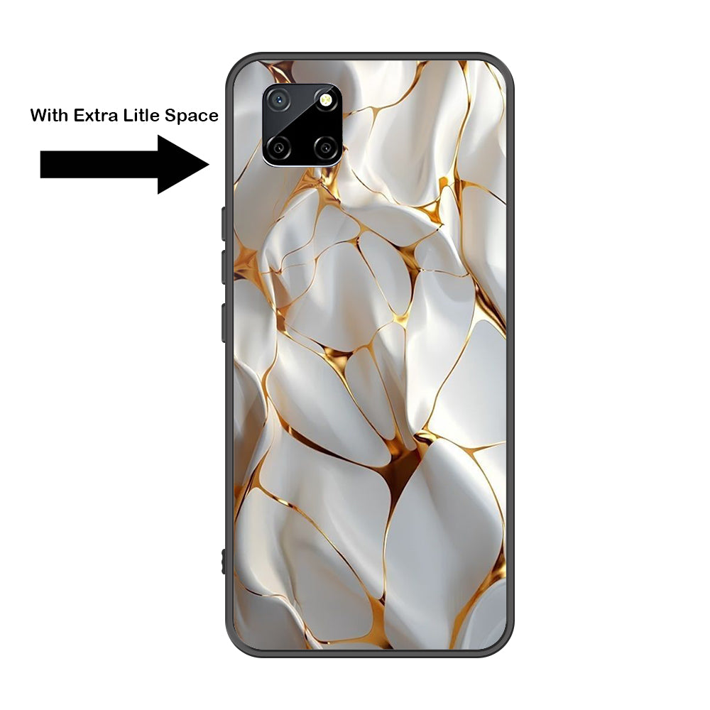 Realme Narzo 30A Cover - Luxury Gold Marble Series - Premium Printed Metal soft Bumper shock Proof Case