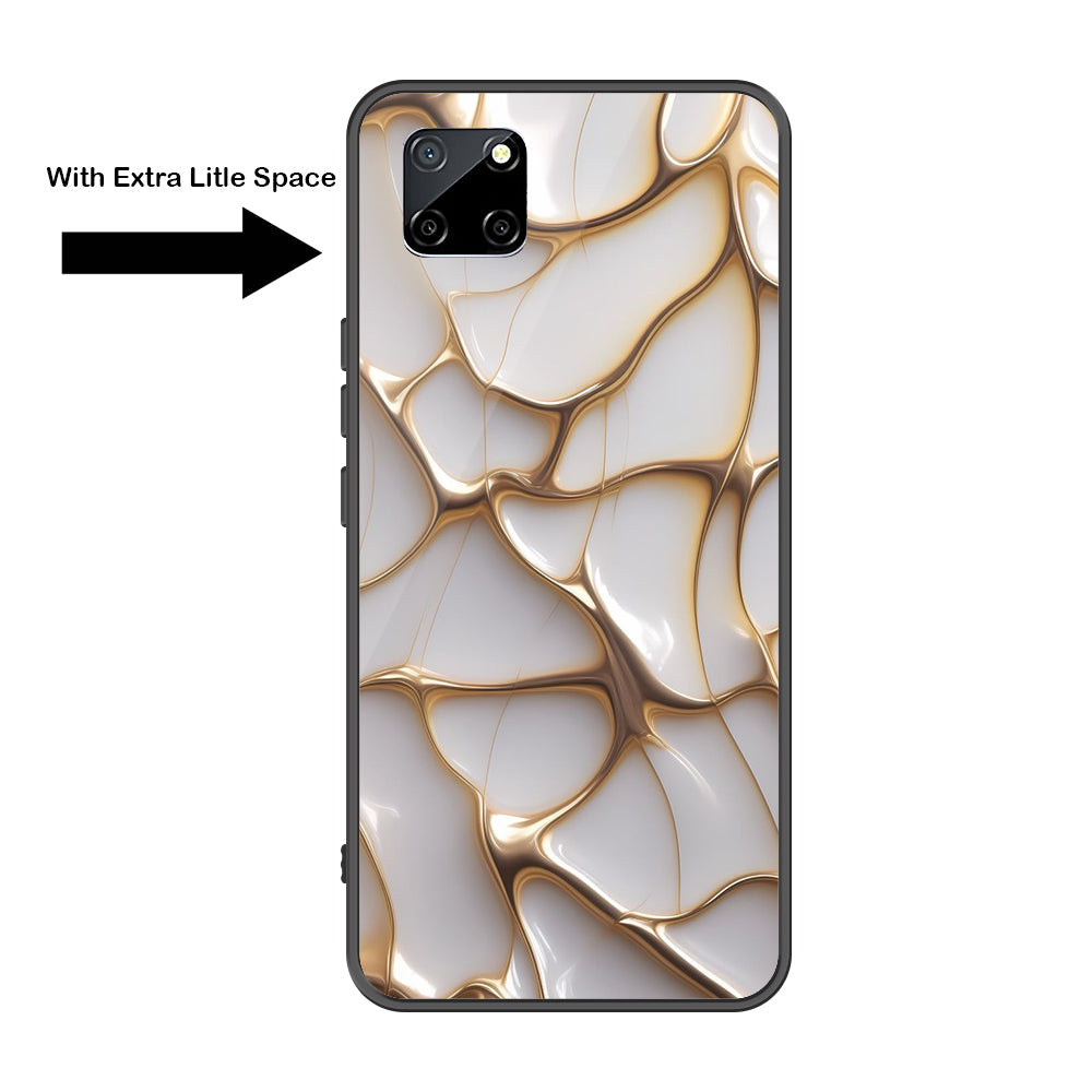 Realme Narzo 30A Cover - Luxury Gold Marble Series - Premium Printed Metal soft Bumper shock Proof Case