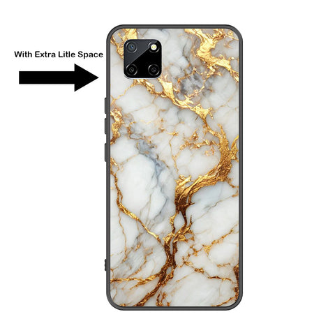 Realme Narzo 30A Cover - Luxury Gold Marble Series - Premium Printed Metal soft Bumper shock Proof Case