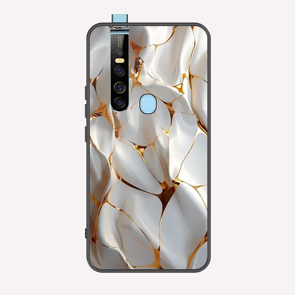 Tecno Camon 15 Pro Cover - Luxury Gold Marble Series - Premium Printed Metal soft Bumper shock Proof Case