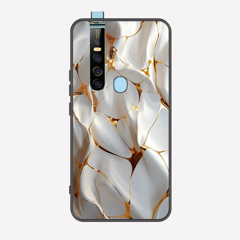 Tecno Camon 15 Pro Cover - Luxury Gold Marble Series - Premium Printed Metal soft Bumper shock Proof Case