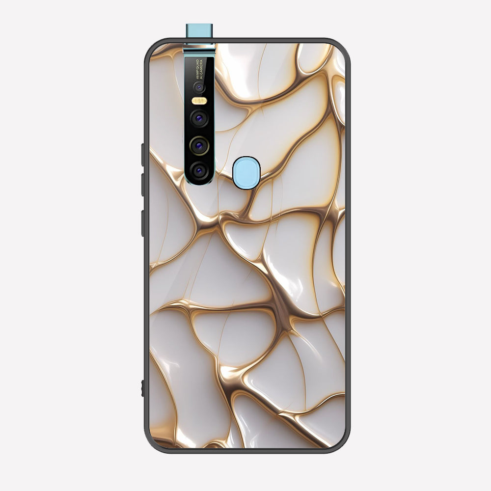 Tecno Camon 15 Premier Cover - Luxury Gold Marble Series - Premium Printed Metal soft Bumper shock Proof Case