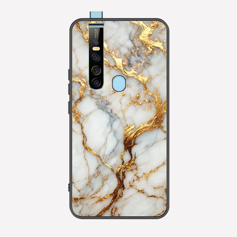Tecno Camon 15 Premier Cover - Luxury Gold Marble Series - Premium Printed Metal soft Bumper shock Proof Case