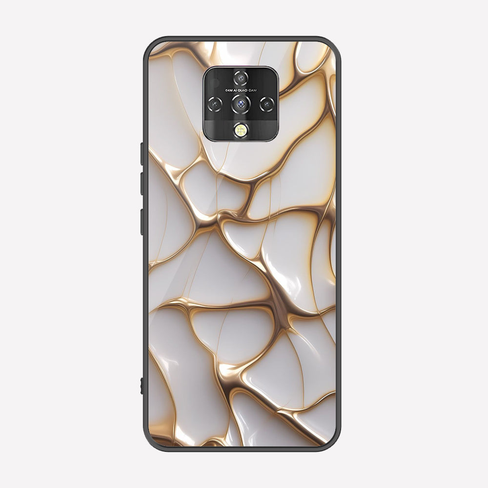Tecno Camon 16 Cover - Luxury Gold Marble Series - Premium Printed Metal soft Bumper shock Proof Case