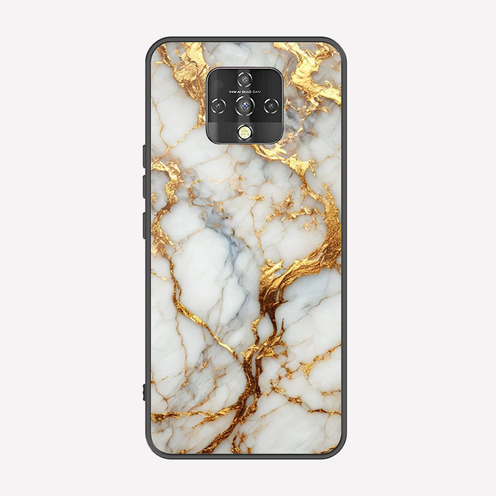 Tecno Camon 16 Cover - Luxury Gold Marble Series - Premium Printed Metal soft Bumper shock Proof Case