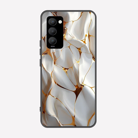 Tecno Camon 18T Cover - Luxury Gold Marble Series - Premium Printed Metal soft Bumper shock Proof Case