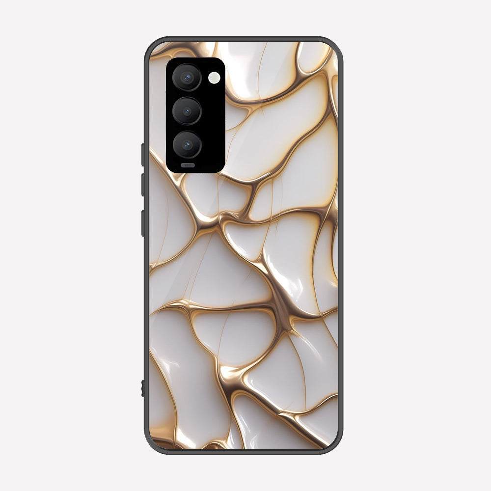 Tecno Camon 18T Cover - Luxury Gold Marble Series - Premium Printed Metal soft Bumper shock Proof Case