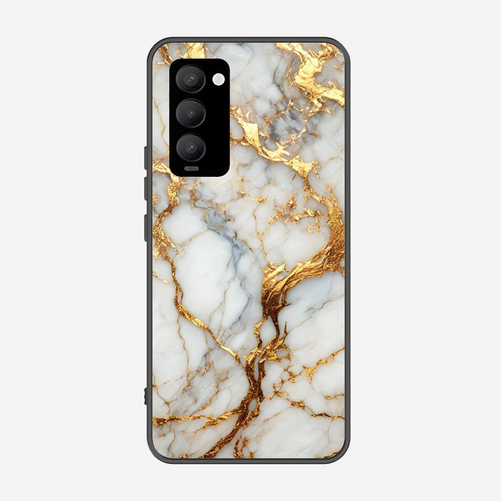 Tecno Camon 18T Cover - Luxury Gold Marble Series - Premium Printed Metal soft Bumper shock Proof Case