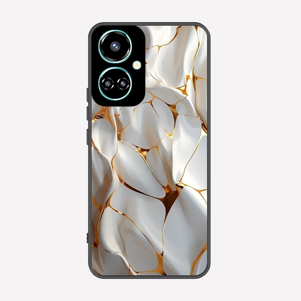 Tecno Camon 19 Cover - Luxury Gold Marble Series - Premium Printed Metal soft Bumper shock Proof Case