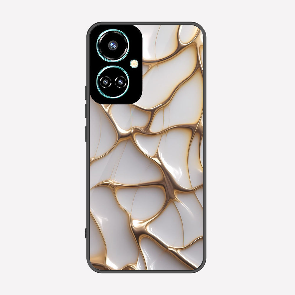 Tecno Camon 19 Cover - Luxury Gold Marble Series - Premium Printed Metal soft Bumper shock Proof Case