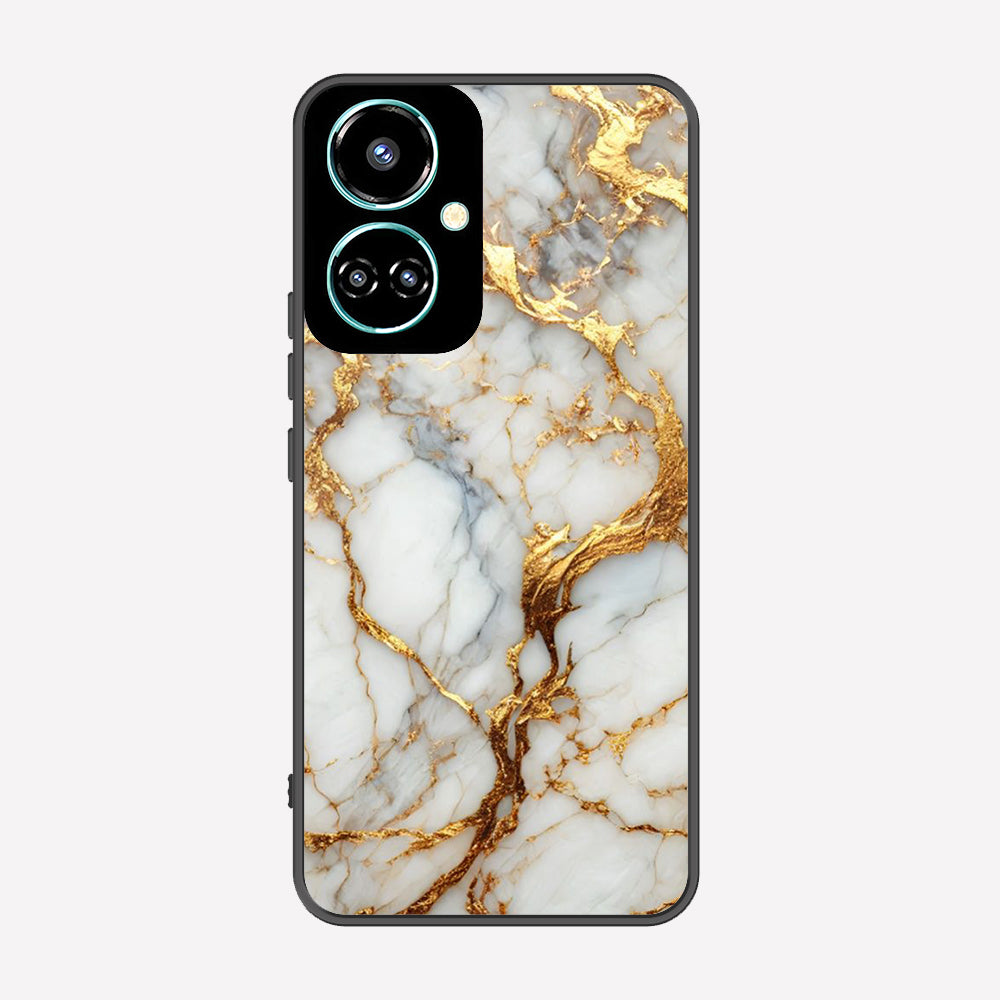 Tecno Camon 19 Cover - Luxury Gold Marble Series - Premium Printed Metal soft Bumper shock Proof Case