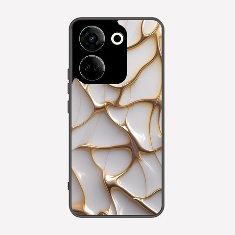 Tecno Camon 20 Cover - Luxury Gold Marble Series - Premium Printed Metal soft Bumper shock Proof Case