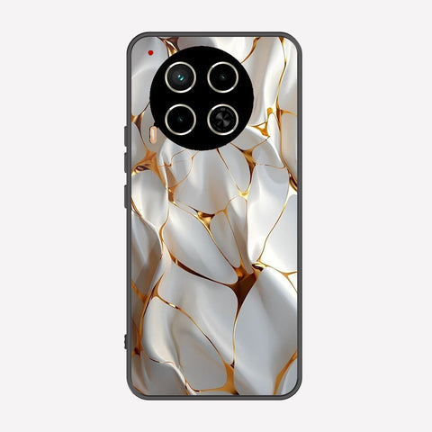 Tecno Camon 30 Cover - Luxury Gold Marble Series - Premium Printed Metal soft Bumper shock Proof Case