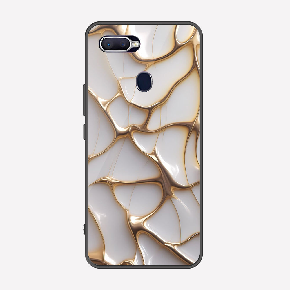 Oppo F9 / F9 Pro Cover - Luxury Gold Marble Series - Premium Printed Metal soft Bumper shock Proof Case