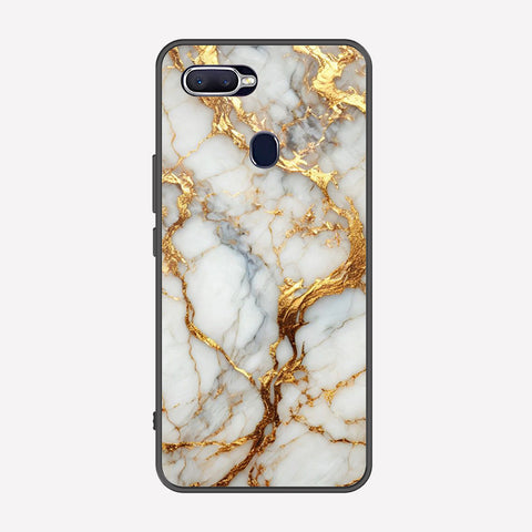 Oppo F9 / F9 Pro Cover - Luxury Gold Marble Series - Premium Printed Metal soft Bumper shock Proof Case