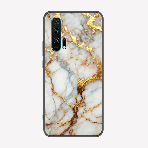 Honor 20 Pro Cover - Luxury Gold Marble Series - Premium Printed Metal soft Bumper shock Proof Case