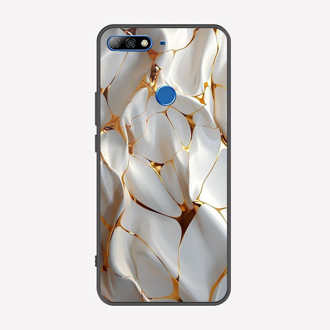Huawei Honor 7C Cover - Luxury Gold Marble Series - Premium Printed Metal soft Bumper shock Proof Case